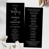 Programme de mariage simple calligraphie moderne