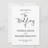 Programme de mariage simple calligraphie moderne (Devant)