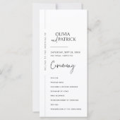 Programme de mariage simple élégant moderne minima (Devant)