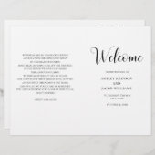 Programme de mariage simple en noir et blanc plié (Devant / Derrière)