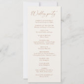 Programme de mariage simple en terre cuite Boho (Dos)