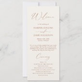 Programme de mariage simple en terre cuite Boho (Devant)