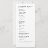 Programme de mariage simple et élégant (Dos)