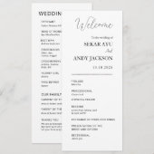 Programme de mariage simple et élégant (Devant / Derrière)