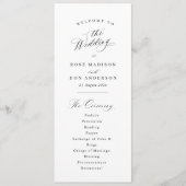 Programme de mariage simple et élégant en calligra (Devant)