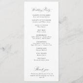 Programme de mariage simple et élégant en calligra (Dos)