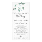 Programme de mariage simple Eucalyptus vert (Devant)