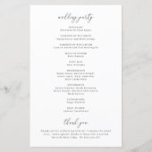Programme de mariage simple formel élégant classiq (Dos)