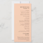 Programme de mariage simple minimaliste abricot (Dos)
