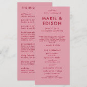 Programme de mariage simple minimaliste moderne (Devant / Derrière)