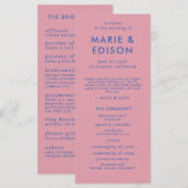 Programme de mariage simple minimaliste moderne (Devant / Derrière)