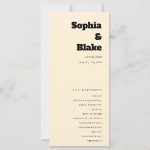 Programme de mariage simple minimaliste orange cla