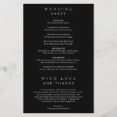 Programme de mariage simple noir classique (Dos)