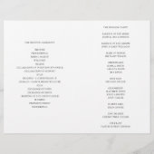 Programme de mariage simple noir et blanc plié (Dos)