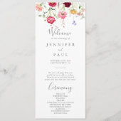 Programme de mariage simple pour Fleurs sauvages m (Devant)