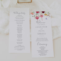 Programme de mariage simple pour Fleurs sauvages m