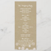 Programme de mariage simple rustique avec lumières (Dos)