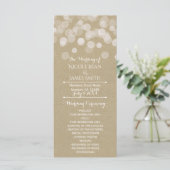 Programme de mariage simple rustique avec lumières (Debout devant)