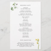 Programme de mariage simple rustique floral de fle (Dos)
