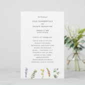 Programme de mariage simple rustique floral de fle (Debout devant)