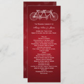 Programme de mariage simple Tandem Bike Rouge (Devant / Derrière)