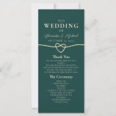 Programme de mariage simple vert émeraude (Devant)