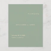 Programme de mariage simple vert sauge moderne (Devant)