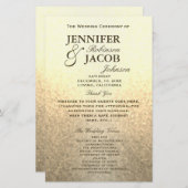 Programme de mariage | Soft Gold Parties scintilla (Devant / Derrière)