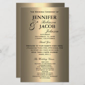 Programme de mariage | Soft Shiny Gold Look (Devant / Derrière)