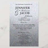 Programme de mariage | Soft Silver Parties scintil (Devant)