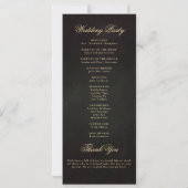 Programme de mariage sombre victorien avec crest e (Dos)