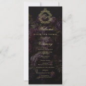 Programme de mariage sombre victorien avec crest e (Devant)