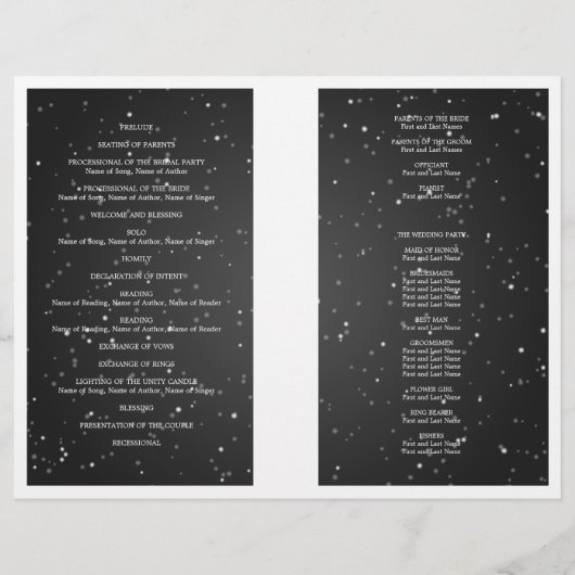 Programme de mariage Sparkling Wave Black (Dos)