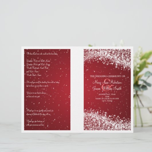 Programme de mariage Sparkling Wave Red (Debout devant)