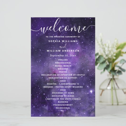 Programme de mariage spatial romantique | Galaxie (Debout devant)