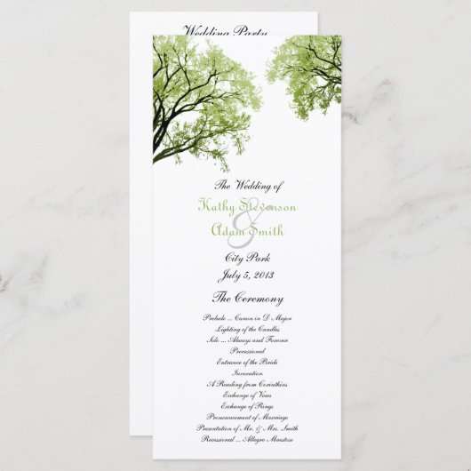 Programme de mariage Spring Trees 2 (Devant / Derrière)