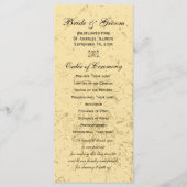 Programme de mariage stressé et élégant (Devant)