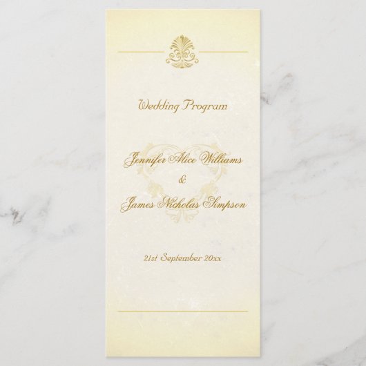 Programme de mariage Style papier parchemin Vintag (Devant)