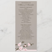 Programme de mariage Stylish Pink Cherry Blossoms (Devant)