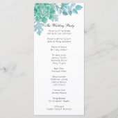 Programme de mariage succulent. Cérémonie de cactu (Dos)
