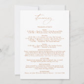 Programme de Mariage sur 3 Jours Écriture Moderne (Dos)