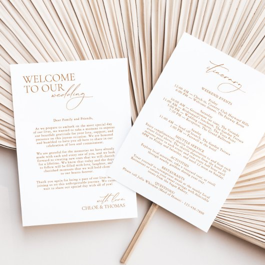 Programme de Mariage sur 3 Jours Écriture Moderne