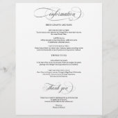 Programme de mariage sur 4 jours élégant écriture  (Dos)