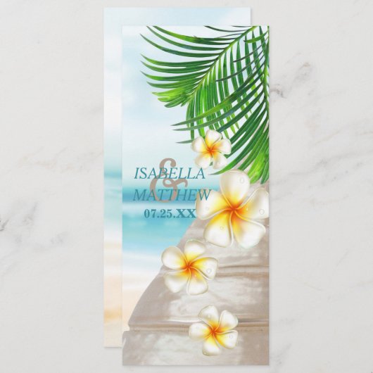 Programme de mariage sur la plage (Devant / Derrière)