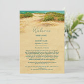 Programme de mariage sur la plage à l'aquarelle (Debout devant)