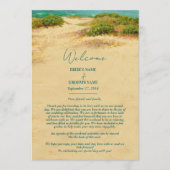 Programme de mariage sur la plage à l'aquarelle  (Devant)