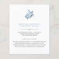 Programme de mariage sur la plage Aquarelle Tortue