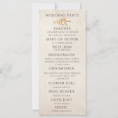 Programme de mariage sur la plage coquillages sabl (Dos)