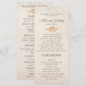 Programme de mariage sur la plage coquillages sabl (Devant / Derrière)