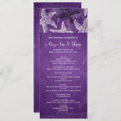 Programme de mariage sur la plage Starfish Purple (Devant / Derrière)